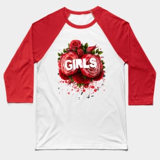 Rose girl white Baseball T-Shirt